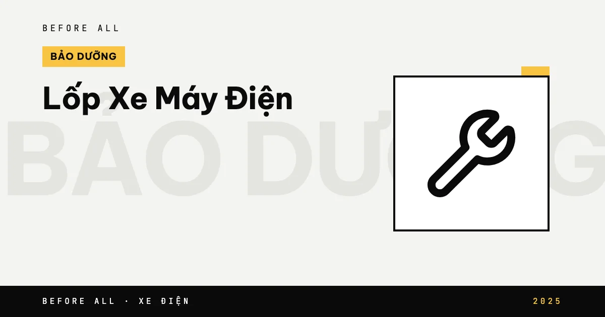 Ảnh bìa bài "Lốp Xe Máy Điện" của Before All: biểu tượng và từ khóa chủ đề, năm 2025